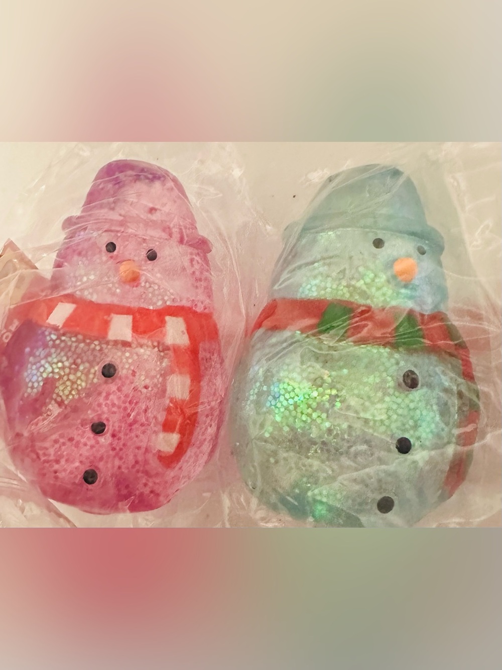 Purple and Blue Snowman Squishy Toy ❤️ Set of 2